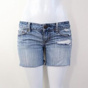 y2k american eagle low rise distressed denim shorts cutoff indie sleaze size 4